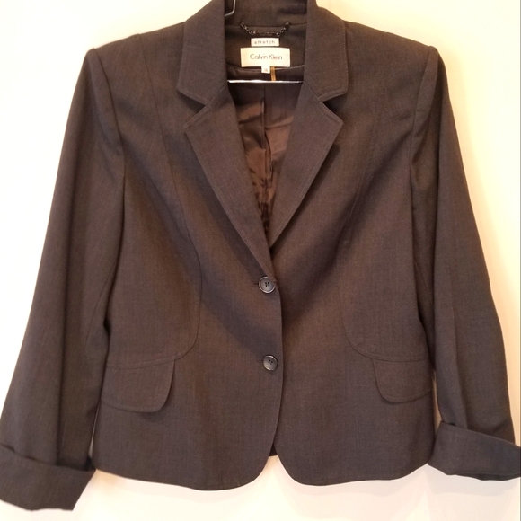 Calvin Klein Jackets & Blazers - Calvin Klein Womens Gray Stretch Blazer 14